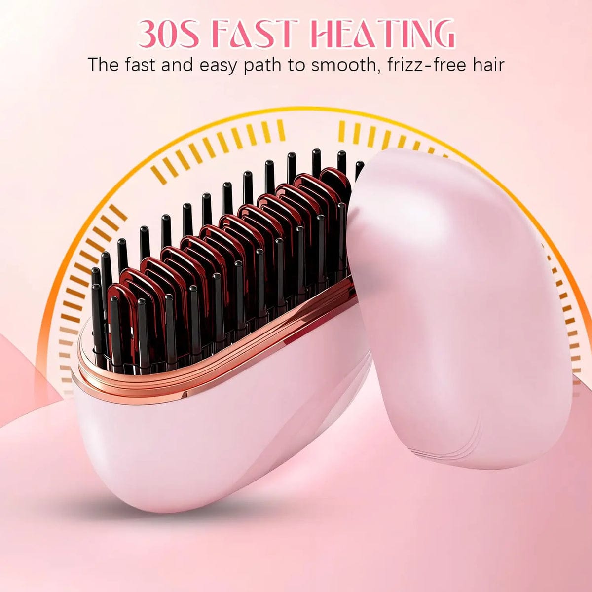 Mini Hair Straightener Brush – Cordless & Rechargeable